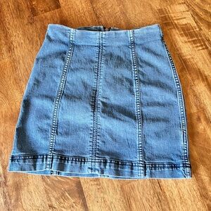 Free People Medium Blue Denim Paneled Mini Skirt